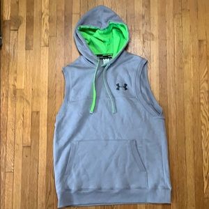 Mens Under Armour Sleeveless Hoodie Gray Large